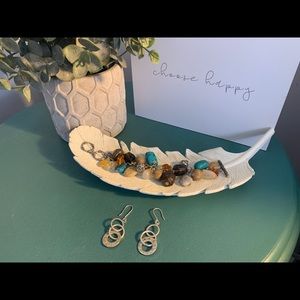 Silpada Multi-stone Bracelet & Triple Hoop Earrings